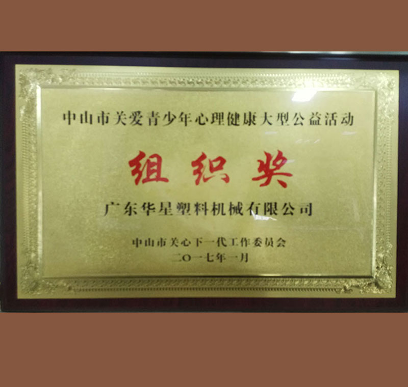 中山市關愛青少年心理健康大型公益活動組織獎2017